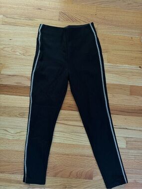 Zara Black Leggings With Rhinestones on side